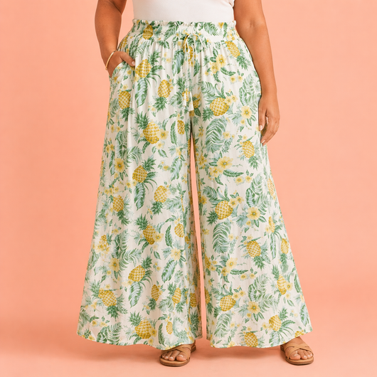 Chiffon Wide-Leg Trousers