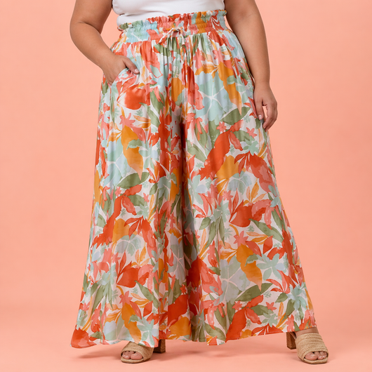Chiffon Wide-Leg Trousers