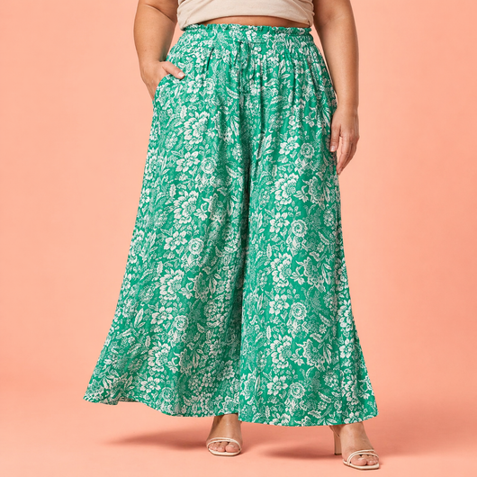 Chiffon Wide-Leg Trousers