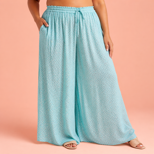 Chiffon Wide-Leg Trousers