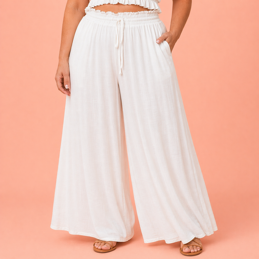 Chiffon Wide-Leg Trousers