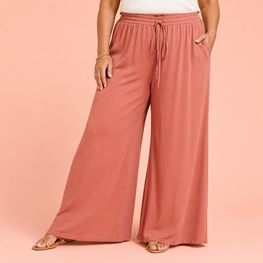 Chiffon Wide-Leg Trousers