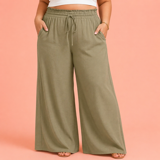 Chiffon Wide-Leg Trousers
