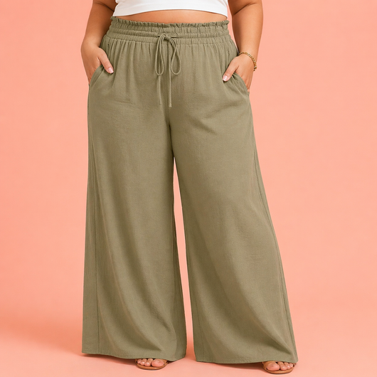 Chiffon Wide-Leg Trousers