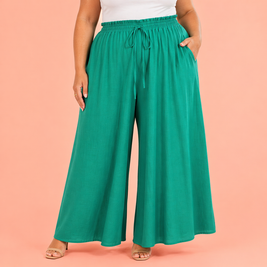 Chiffon Wide-Leg Trousers