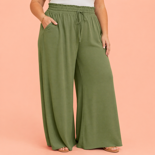 Chiffon Wide-Leg Trousers