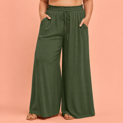 Chiffon Wide-Leg Trousers
