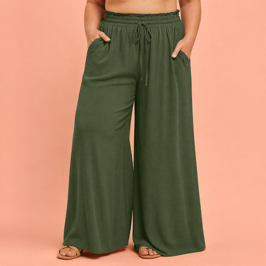 Chiffon Wide-Leg Trousers