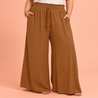 Chiffon Wide-Leg Trousers